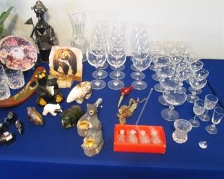 Variety of Stem Ware, Decorative Plates, Sculpture, Bears & Tiny Treasures