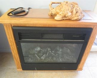 Electric Fireplace in Cabinet on Wheels