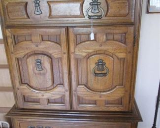 Armoire-Style Chest with Drawers & Cubbies