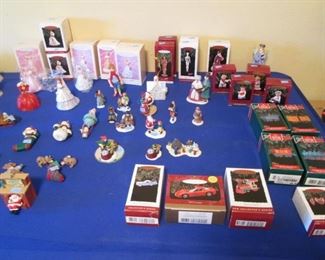 Loads of Christmas Decor, Ornaments:  Dept. 56, Barbie Doll, Waterford, David Winter Cottages  