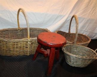 Baskets and stool