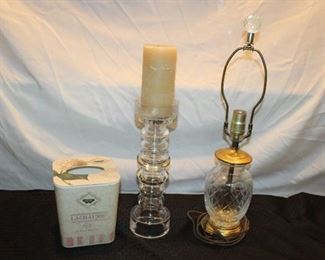 Glass lamp and pillar holder