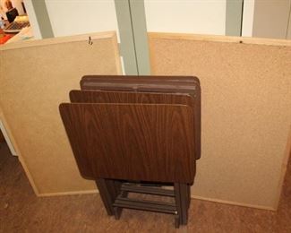 folding tables and bulletin boards