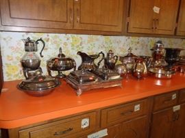 Lots of Vintage Silver Plate Serving Pieces