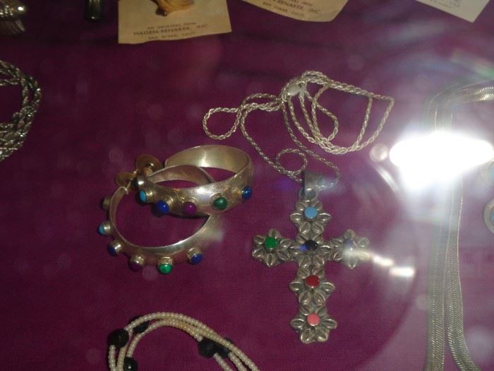 Silver Cross and Earring Set