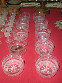 32pcs. of cut & engraved crystal tableware including finger bpwls, drum bowl rukkers, cordials, etc. c.1820