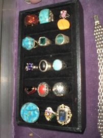 several sterling rings