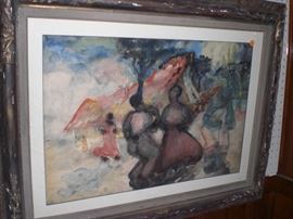 H. Wolles pen and ink watercolor