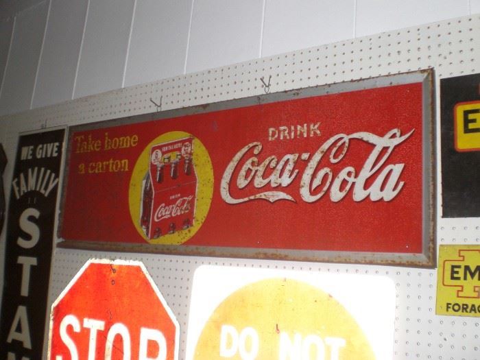 6ft. DRINK Coca-Cola Take home a carton metal sign