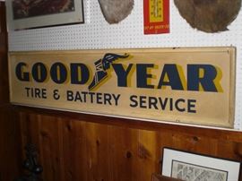 6ft. GOOD YEAR tire & battery service metal sign