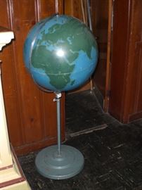 4dt. tall military pilots globe with stand used to chalk out missions and routes