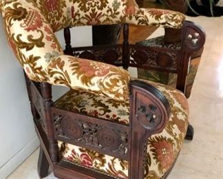 Vintage carved wood chair