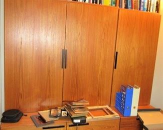 TEAK STORAGE UNIT ONE OF 2 IN THE UPPER LEVEL