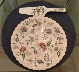 Pretty Floral cake plate with matching server