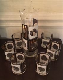 Set of 6 highball glasses with matching pitcher
