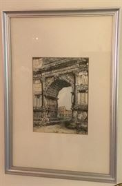 Sepia Toned Arch de Triumph, nicely matted and framed