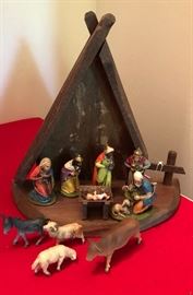 Rare Western Germany Naivety Scene sold wood stable. Very nice find!