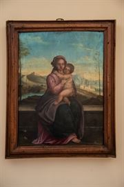17th Century Italian Madonna & Child painting