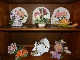 Several pieces of Capodimonte 