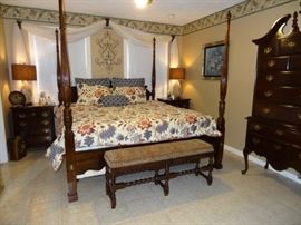King Size Poster Bed, Solid Cherry Set by Kincaid Furniture
