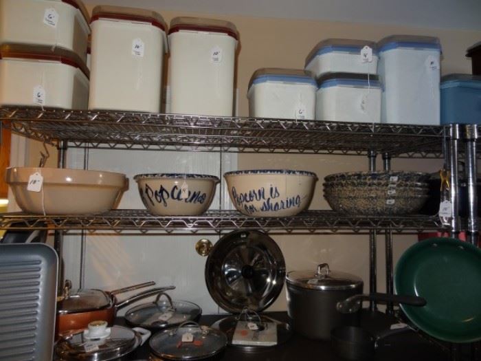 Tupperware canisters Marshall pottery and cookware