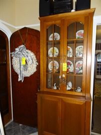 Solid Cherry Chine Cabinet, Hand Crafted, Some of the over 50 pieces of Capodimonte...