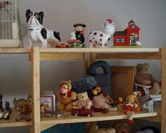 Dogs, cats, banks, figurines