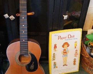 guitar, paper dolls