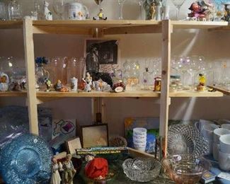 serving pieces, dolls, glass ware