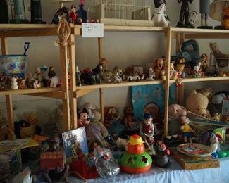 vintage toys, cat figurines, Red Devils, Winnie the Pooh