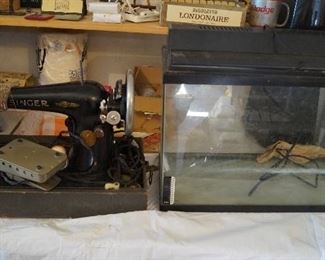 Singer Sewing Machine , fish tank