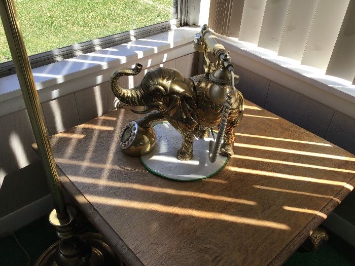 1960s brass elephant telephone