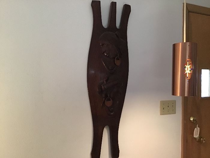 Wood hanging shield