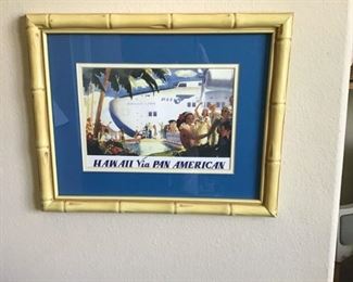 Vintage Pan American Framed Travel Poster