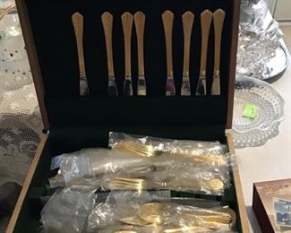 Service for 8 Goldtone Flatwear, New in Box