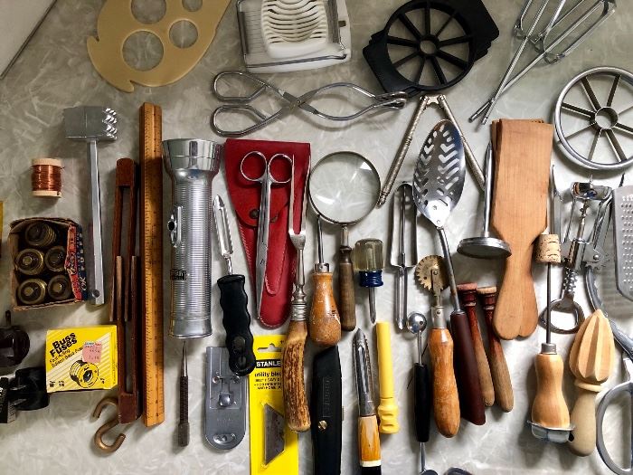 Vintage Tools, Trinkets, Utensils, Kitchenware & More