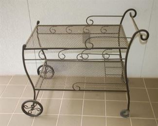 Wrought iron tea cart