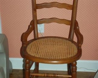 Vintage round weaved/caned bottom chair