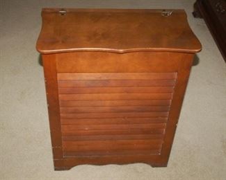 Vintage wooden laundry hamper