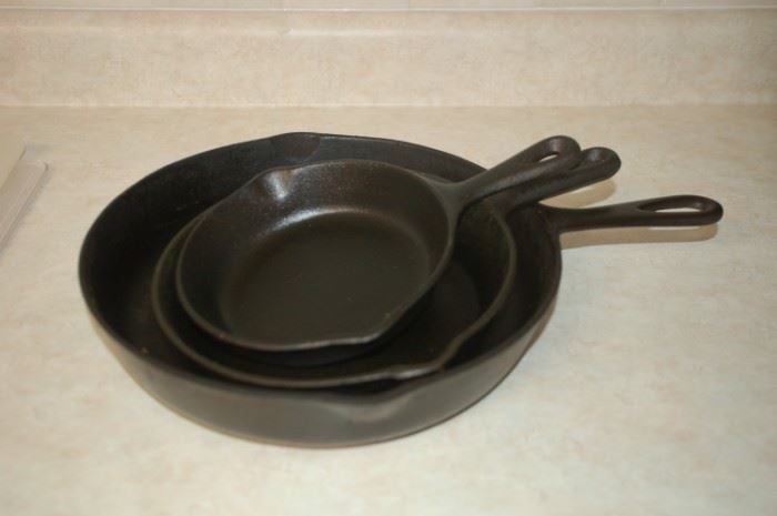 Cast iron frying pans