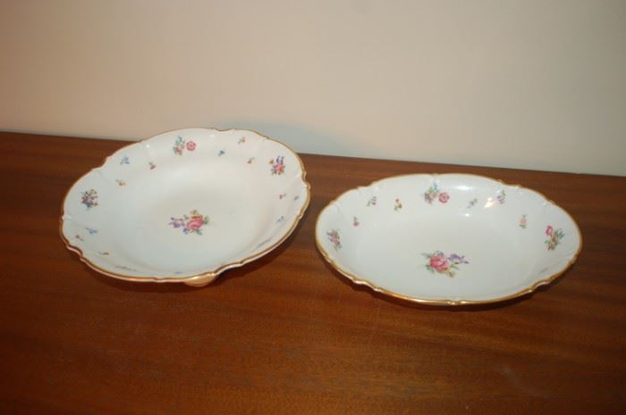 Round Serving bowl 10.5", Oval serving bowl 10.5" - Hutschenreuther Gelb, Bavaria Germany, PASCO, 7619, Mayfair