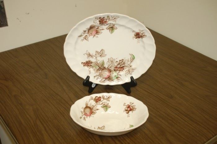Johnson Brothers "Harvest Time" 9" bowl, 12" platter