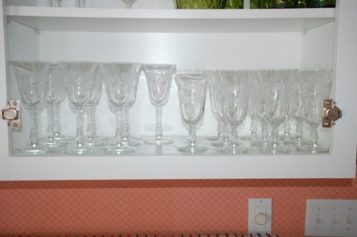 Crystal globlets and wine glasses