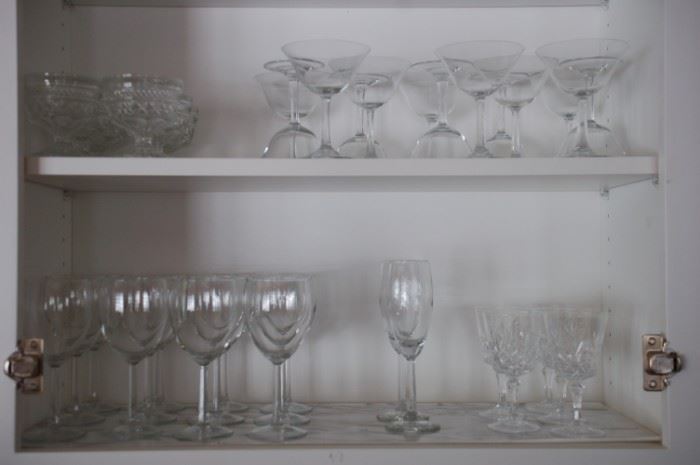 Wine glasses assorted stemware