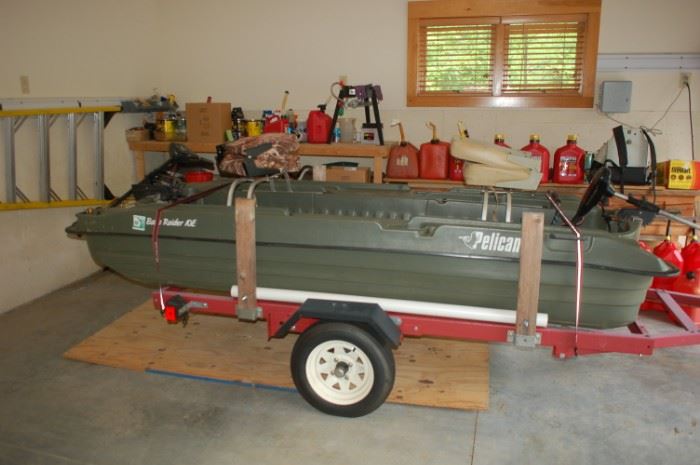 Pelican Raider 2 seat bass/fishing boat with trailer