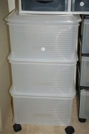 Large plastic storage bins