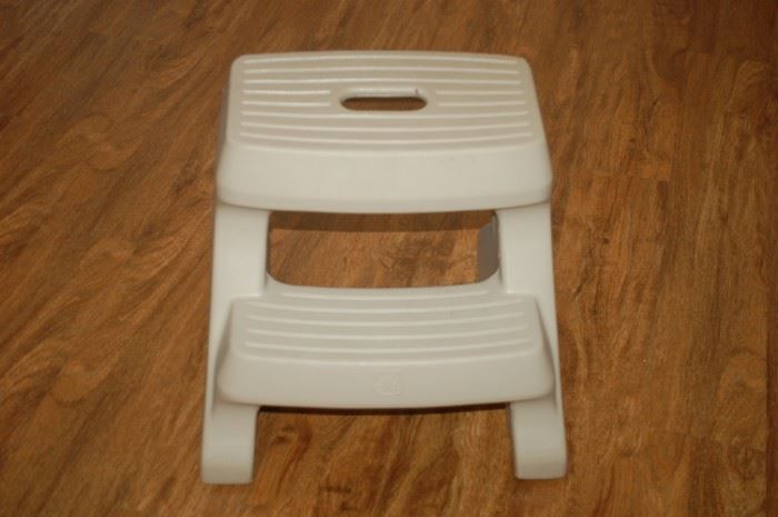 Sturdy plastic step stool (one of two)