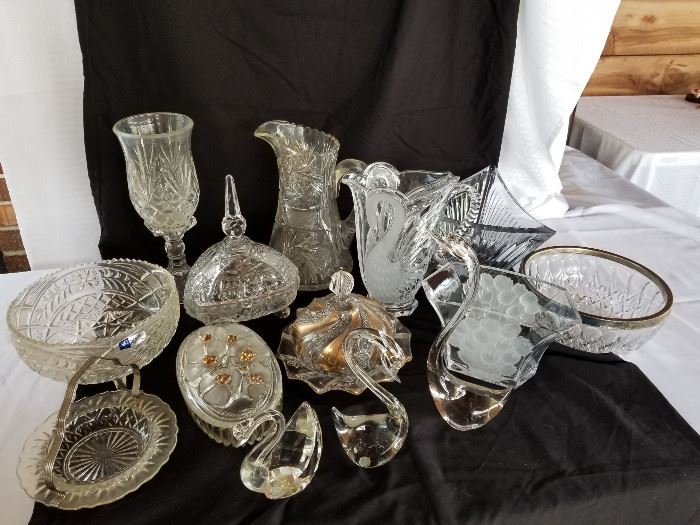 Collection of glass and lead crystal Mikasa and marked decorative items         https://ctbids.com/#!/description/share/136928