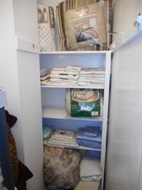 Closet is SMALL...Bed Linens, Sheets, Chenille Blankets 