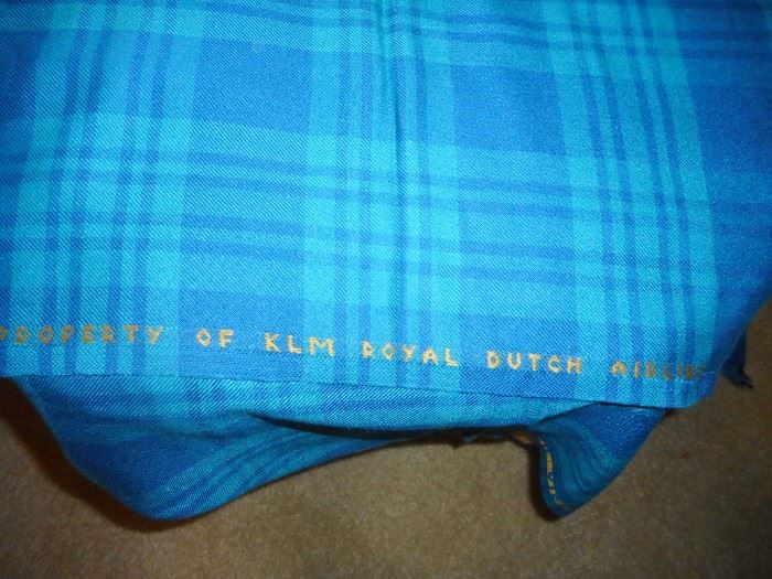 Vintage Royal Dutch Airlines..When you received a blanket on a plane! FREE..:) 